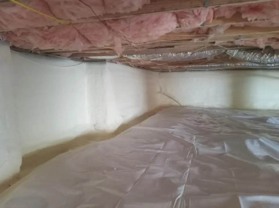 Crawl space encapsulation with closed-cell spray foam for Flat Roof Repair in Danville